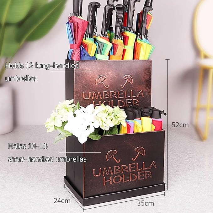 SEIFE Commercial Large Capacity Metal Umbrella Holder Indoor， Can Hold 30 Umbrellas, Tall Umbrella Holder， entryway Umbrella Bucket，for Hotel，Offices，Home(White,Medium)