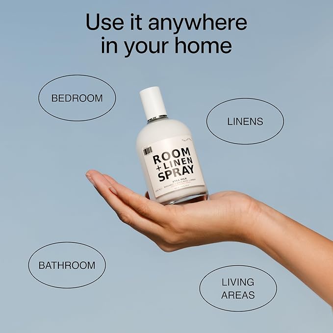 DedCool Room + Linen Spray in Mochi Milk | Natural Fabric & Linen Spray | Non-Toxic, Essential Oil Infused | Freshens Home, Bedding, Couch, Closet & Bathroom | 3 fl oz