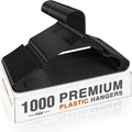 HOUSE DAY 1000 Pack Plastic Clothes Hangers, Commercial Bulk Shipment for Business, Sturdy Durable Notched Hangers Ideal for Retail Dry Cleaners Warehouses, Save Cost & Warehouse Space - Black