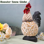 Spring Rooster Snow Globe Decor with 6H Timer, Swirling Glitter Rooster Snowglobe Decorations, USB/Battery Operated, Rooster Glitter Globe for Spring Holiday Home Decor and Gift