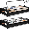 Under Bed Storage with Wheels 2Pack Storage Containers with Clear Window&Label Under Bed Drawers Rolling Under Bed Storage for Clothes,Shoes, Blankets (30.71 x 16.93 x 6.69 in, Black)