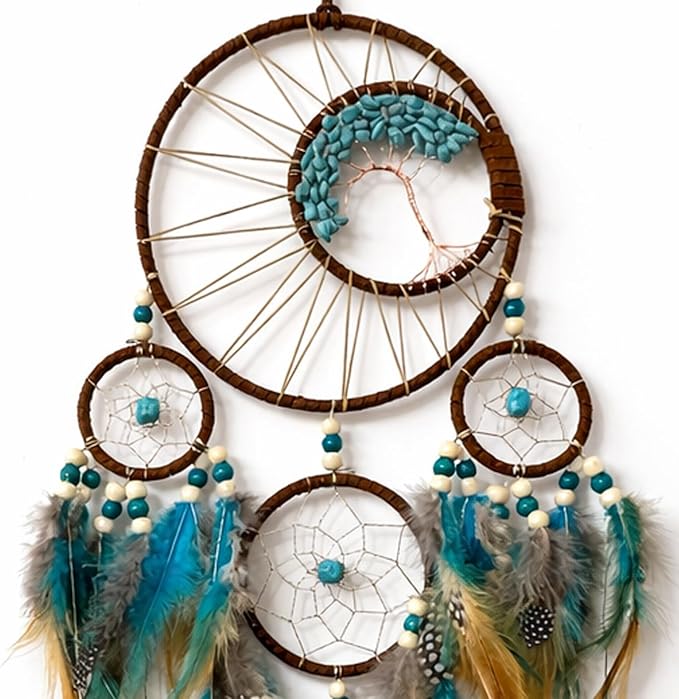 Large Dream Catchers Boho Handmade Woven Ornament Dreamcatcher Wall Hanging for Bedroom Living Room Apartment Wedding Party Decor, Festival Blessing Gift (Tree of Life)