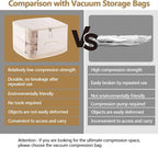 6 Pack Space Saving Comforter Storage Bag with Handle, 3-Layer Compression Blanket Storage Bags Adjustable In 3 Sizes (142L, 107L, 71L), Washable Bedding Organizer For Pillow Duvet Clothing Plush Toy