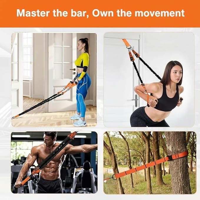 Adjustable Pull Up Assistance Bands with Foot and Knee Support, Heavy Duty Resistance Bands for Pull Up Bar, Full Body Strength Training System for Home Gym, Pull Up Assist Bands with Handles and Bag