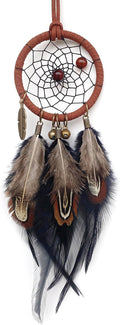 Dream Catcher for Car, Handmade Bohemian Style Rearview Mirror Hanging Decor with Feathers & Beads, Good Luck Charm for Safe Travel, Car Accessories for Women