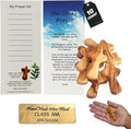 Holy Land Market 10 Olive Wood Crosses From the Holy Land - 2.5 Inch Pocket Palm Crucifix | Handmade Jerusalem, Bethlehem Israel - Gifts by Christians with Certificates -Holy Land Olive Wood Cross x10
