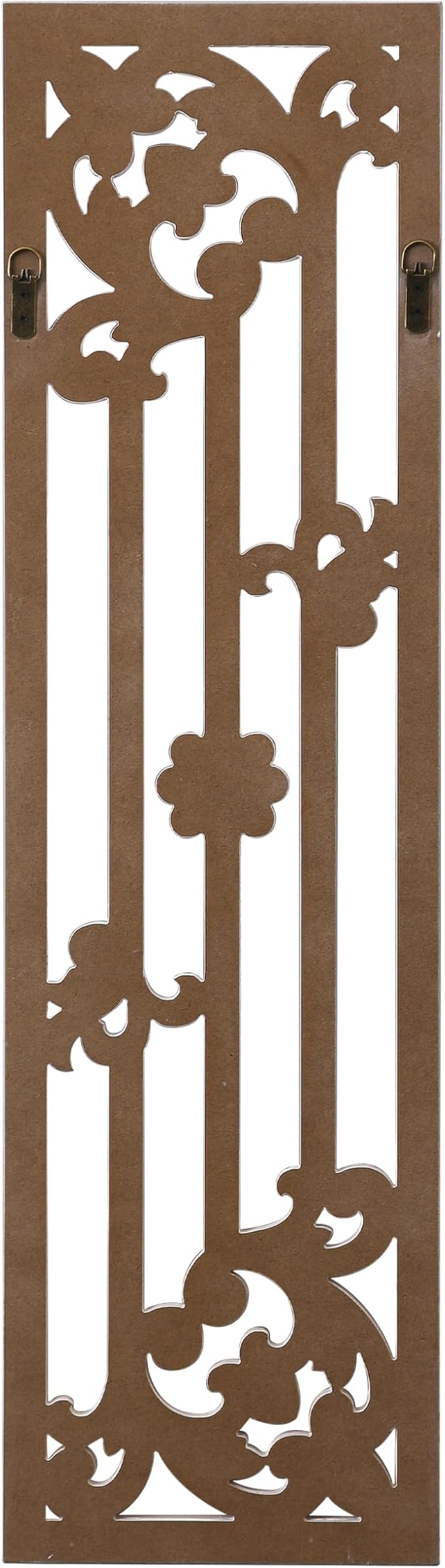 Sintosin Vintage Decorative Wood Panels for Walls 41 Inch, Hanging Distressed White and Gold Wall Art Decor, Handmade Rustic Floral Wood Wall Pediments for Living Room Bedroom Kitchen Hallway