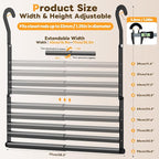 Mavivegue 2 Pack Adjustable Closet Rods for Hanging Clothes, Heavy Duty Closet Hanging Rod, Double Hanging Closet Rod, Space-Saving Closet Extender Hanging Rod, Black