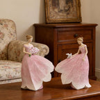 Guichifun Fairy Statue Collection Home Decoration - Pink Leaf Angel Girls Resin Home Garden Decor for Outside or Inside Rustic Fairy Garden Figurines Gifts for Women 8.5 x 5.25 x 12 Inch