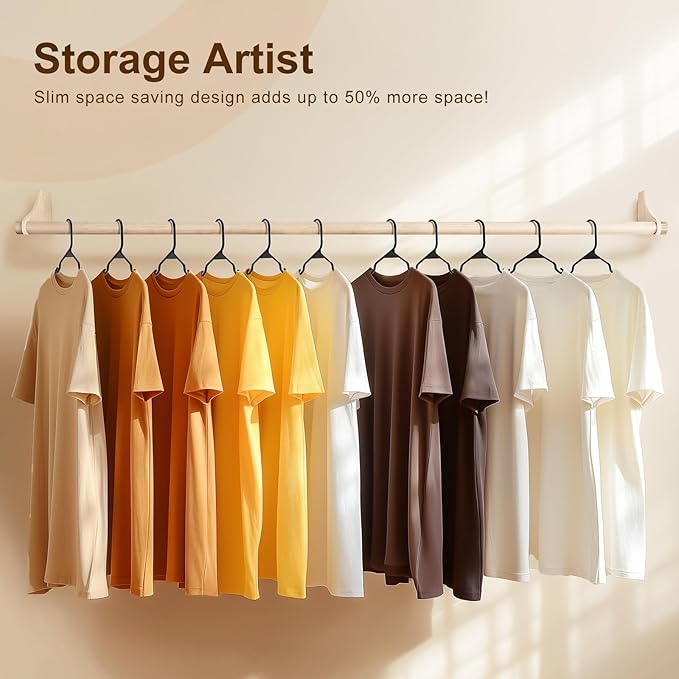 HOUSE DAY 1000 Pack Plastic Clothes Hangers, Commercial Bulk Shipment for Business, Sturdy Durable Notched Hangers Ideal for Retail Dry Cleaners Warehouses, Save Cost & Warehouse Space - Black