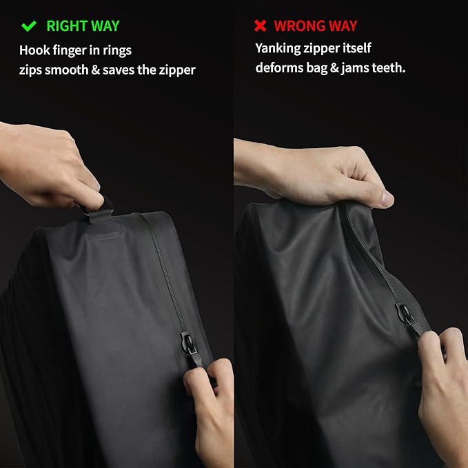 Vacuum Bags for Travel with Pump, Vacuum Compression Packing Bags for Travel Pack Vacuum Kit for Luggage Suitcase Carry On, IP67 Waterproof Odor & Tear-Proof Nylon (2 Pack + Pump Black)