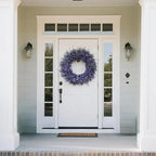 32" Lavender & Eucalyptus Wreath for Front Door, Porch, Window - Large Artificial Greenery Outdoor Wreath for Home, Farmhouse Decor - Spring, Summer, Fall, All Seasons (Purple)