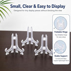Artliving 3" Clear Plastic Stand Cookie Holder Display Stand Place Card Holder Display Easels at Weddings, Birthday Party(24 Pack)