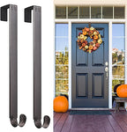 Wreath Hanger Adjustable Door Hanger Wreath Hanger for Front Door 15-24inch,Door Wreath Hook, Hold Up 20lb (Nickle-2 Pack)