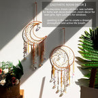Artilady Moon Dream Catchers - Yellow Dream Catcher with Crystals Princess Room Decor for Girls Kids Adults Baby Bedroom Room Decor Christmas Birthday Teen Girl Gifts