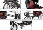 TOPINCN Retro Rickshaw Figurine Decorative Alloy Wheel Rickshaw Model Lifelike Collectible Miniature Rickshaw Toy Retro Rickshaw Ornament Decorative