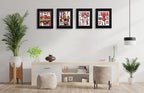 Goldfinch 4 Packs Sports Magazine Frames Displays Magazines Measuring 8 x 10.5 inches with Black Core Matting,Suitable for 1994-Current Collector's Edition Sports Magazines with Installed Hangers