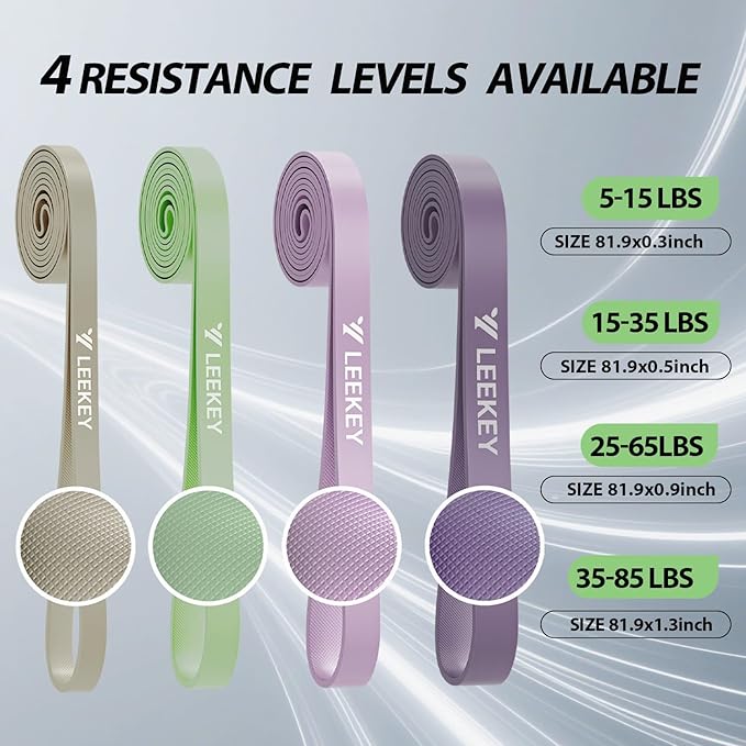 LEEKEY Resistance Bands, Exercise Bands,Pull Up Assist Bands - Bands for Working Out,Band for Men and Women Fitness Training, Physical Therapy,Home Workouts