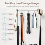 SODOI 4 Pack Multi-Functional Rotating Hook and Clothing Rack Saves Space in Your Closet, Suitable for Hats, Belts, Bags, Ties, and Vests