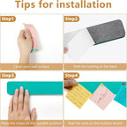 Felt Pin Board Bar Strips Bulletin Board for Bedrooms Offices Home Wall Decoration, Notice Board Self Adhesive Cork Board with 35 Push Pins for Paste Notes, Photos, Schedules