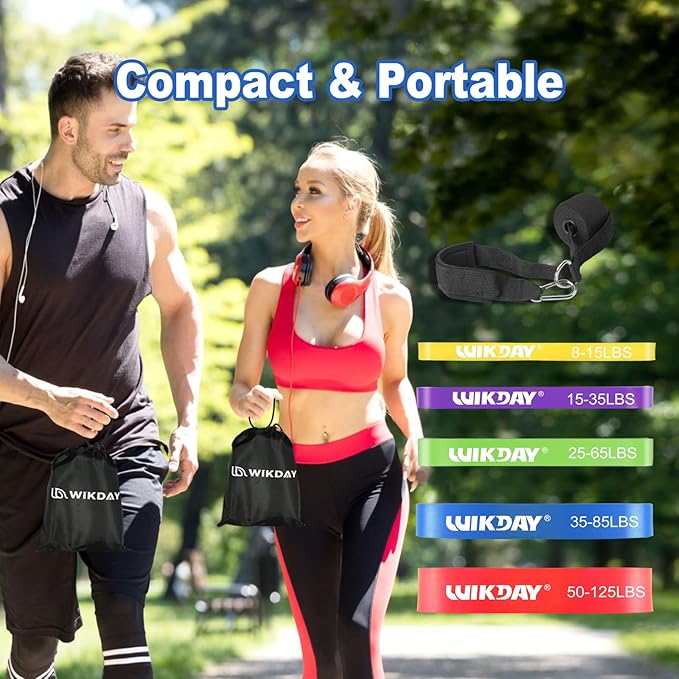 Resistance Bands, Pull Up Bands, Workout Bands for Exercise, Thick Heavy Resistance Band Set with Door Anchor, Elastic Bands for Body Stretching, Training at Home/Gym for Men & Women