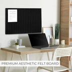 Felt Bulletin Board 35" x 24" - Stylish Cork Board Alternative for Office & Wall Decor – 6 Customizable Adhesive Tiles w/Golden Pins are Perfect to Display Your Photos