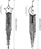 Tarklanda Moon Star Dream Catcher Decor, 2pcs Boho Home Moon Star Black Dreamcatcher, Bohemian Wall Hanging Dream Catcher Decor for Home Bedroom Craft Decoration for Holiday Mom Birthday Day Gifts