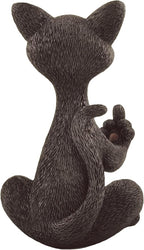 JFSM INC. Catitude Whimsical Smiling Cat Raising Middle Finger Figurine - Hilarious Get Ready for Laughs - Stress Relief - Gifts for Cat Lovers,