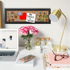 Cork Board Bulletin Board, 5.5x16.5inch Small Enamel Pin Board, Bulletin Board for Wall, Pin Board Cork Board for Brooch Pin Storage Display（BK-1442-2P）