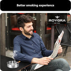 roygra Ash Tray (2 Pack), Outdoor Ashtray for Outside Patio, Stainless Steel Ashtrays for Cigarettes with 3 Holder, Smoking Accessories, Home Décor, Ashtrays for Smokers Indoor - Blue, Large