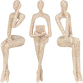 BMLCGJ Thinker Statue Gold Decor Abstract Art Sculpture, Golden Resin Collectible Figurines for Home Living Room Office Shelf Decoration,Great Gifts Ideas (Sitting Posture-Sandstone)