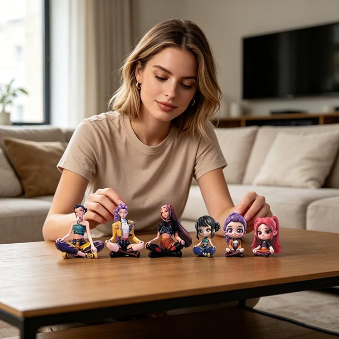 6Pcs Demon Movie Hunters Figure,Character Model Collectable Figure Creative Gift for Fans