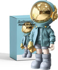 EZ4ENCE Figurine Statue Astronaut Sculpture Spaceman Decor,Sculpture for Home Decor,Arts Blue Shelf Decoration,Cool Metal Mask Table Decor,Large Spaceman Figure Ornament