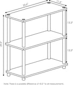 Furinno TURN-N-TUBE Storage Shelves, 3-Tier Book Shelf, Corner Shelf, Toolless Open Shelves, for Organization and Storage, Living Room, Garage, Home Office, Walnut