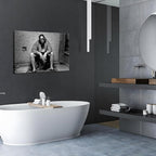 Funny Bathroom Wall Decor for Room Aesthetics - 90s Movie Posters Black and White Wall Art, Toilet Humour Amusing Cool Wall Art Funny Bathroom Signs 12X16 in