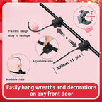 Easter Wreath Garland Hanger for Front Door , Adjustable Fits 18"- 51" Door Widths , Heavy-Duty Valentine Daily Decoration Holder for Wreaths, Lights & More , No Screws, Drilling, No Damage Door