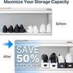 One-Piece Shoe Slot Organizer 20 Pack, Space-Saving Stackers for Closet, Entryway & Shoe Rack | No Assembly Needed