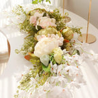 DULRLLY Artificial Peony Flower Swag, 30 in Wedding Arch Flowers, Faux Floral Swag for Lintel, Over The Door Decorative Swag, Rustic Artificial Floral Swag for Home Decor (5)