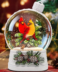 Christmas Cardinal Snow Globe Light up Lantern with 8 Songs, 6.7" White Christmas Snow Globes for Kids Adults, 6H Timer & Dual Power, Snowglobes Christmas Decorations Indoor, Gifts for Women Men