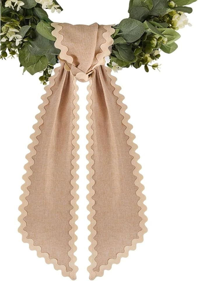 of Decorative Door Swag with Beautiful Scalloped Design Instantly Brightens Entryways and Living Space Trim Garlands Ribbons