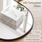 Sweetcrispy 24" x 36" Black Bathroom Mirrors for Wall, Oval Wall Mirror with Metal Frame, Tempered Glass, Modern Vanity Mirror for Over Sink, Living Room, Bedroom, Entryway, Horizontal or Vertical