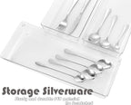 4Pack Large Size Clear Plastic Desk Drawer Dividers Drawer Organizer Wide Tray for Makeup,Kitchen Utensils,Silverware,Jewelries and Gadgets 15’’x6’’