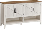 VASAGLE LIRY Collection - Shoe Cabinet, 3-Tier Storage Organizer, Shoe Shelf, Farmhouse Freestanding Cabinet, Height-Adjustable Shelf, 13.8 x 47.2 x 27.6 Inches, Rustic White ULBC039W01