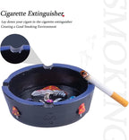 4.44" Cool Ashtray for Cigarettes, Mushroom Ashtrays Round Ash tray Decor for Home Office, Cute Ashtray for Ornament Gifts (Blue Mushroom)