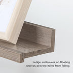HOOBRO Floating Shelves, Wall Shelf Set of 3, 35.4 Inches Hanging Shelf with Raised Edge and Invisible Brackets, for Bathroom, Bedroom, Kitchen, Office, Living Room Decor, Greige BG90BJ01