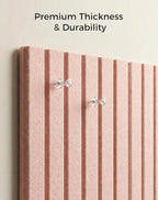 Aothia 12-Pack Felt Bulletin Board Tiles 48"x36", Modular Pin Board for Smooth Walls, Cork Board Alternative for Notes & Photos, 0.35" Thick, 70 Adhesive Tabs & 40 Pins, Pink