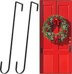 12" Wreath Hangers for Front Door,2 Pack Wreath Door Hanger,Non Scratch Over The Door Hooks Halloween Christmas Easter Decorations Welcome Sign for Front Door Décor, Slim Hangers