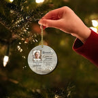 HYTURTLE Personalized Memorial Sympathy Christmas Ornament Gifts for Family Loss of Loved One Mom Dad, Remembrance Gifts for Family Loss, Custom Name Photo & Years Acrylic Circle Ornament
