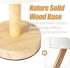 LALISU Small Table Lamp for Bedroom, Nightstand Lamp Linen Lampshade Bedroom Wood Base Small Bedside Lamp for Night Stands, Desk Lamps for Reading Living Room, Office (LED Bulb Included) (Wood Base)
