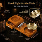 Cigar Ashtray Gift Set with Cigar Cutter, Whiskey Glass Tray and Wooden Ash Tray Outdoor Ashtray for Cigarettes, Great Decor for Home Office cigar Gifts for Men
